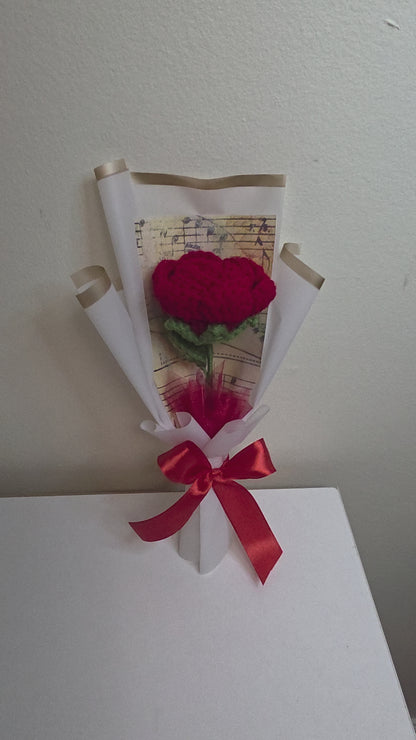Crochet Red Rose